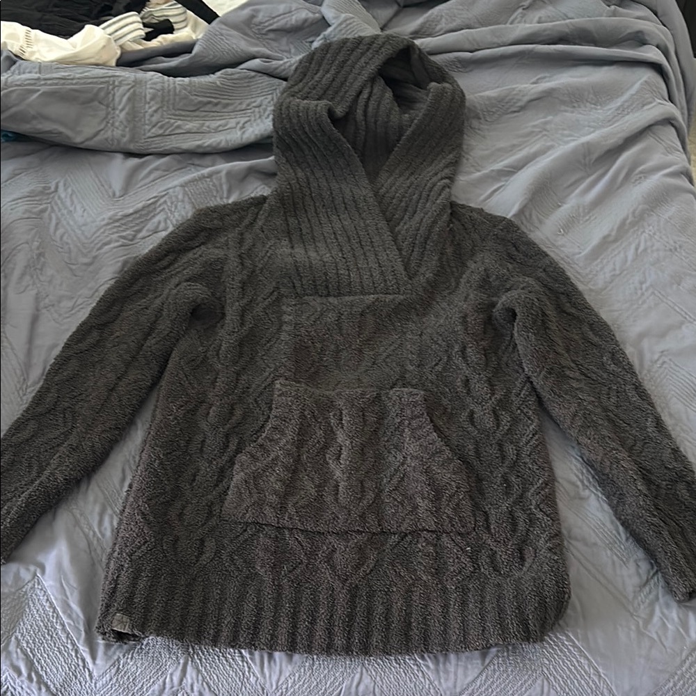 Cozy Gray Cable Knit Sweater